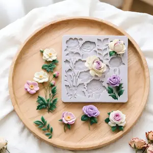 Detailed rose flower silicone mould