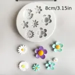 7 Cavity Daisy Flower Fondant Silicone Mould