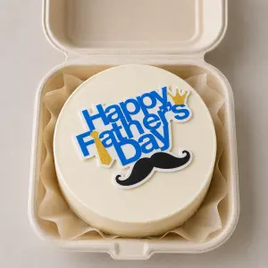 Blue Happy fathers day with mustache cake topper