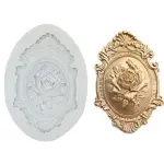 European Retro Rose Photo Frame Silicone Mould for Fondant, Chocolate & DIY Crafts