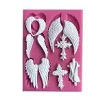 11 Cavity Angel Wings & Cross Silicone Mould for Fondant, Chocolate, Resin & Clay