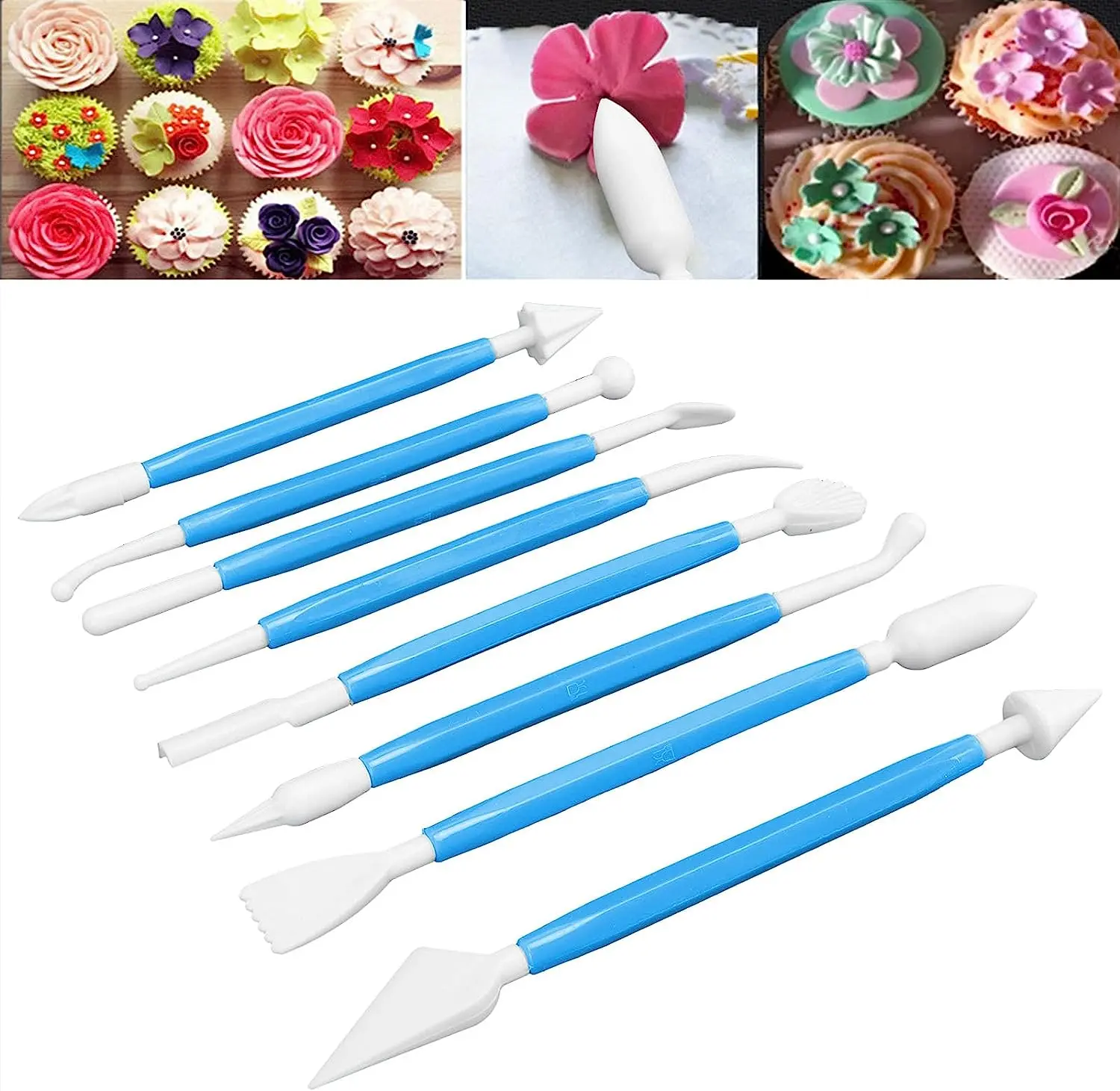 DIY Baking Tools,Eight Carving Pens Cake Sculpting Modeling Tools Removable Design for Decorate Fondant Cakes for Make Cakes with Various Patterns