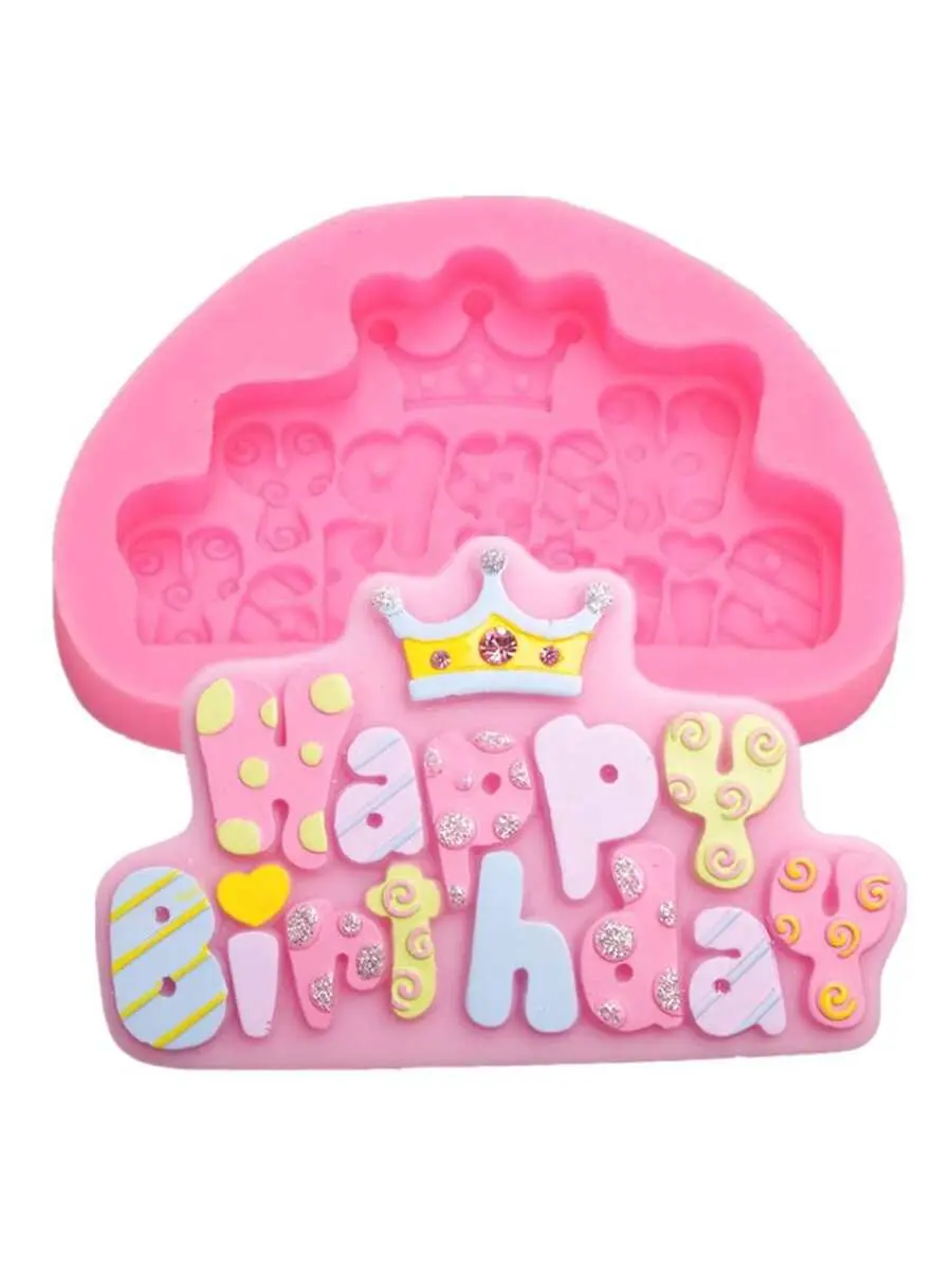 Happy Birthday Crown & Candle Shaped Silicone Mould