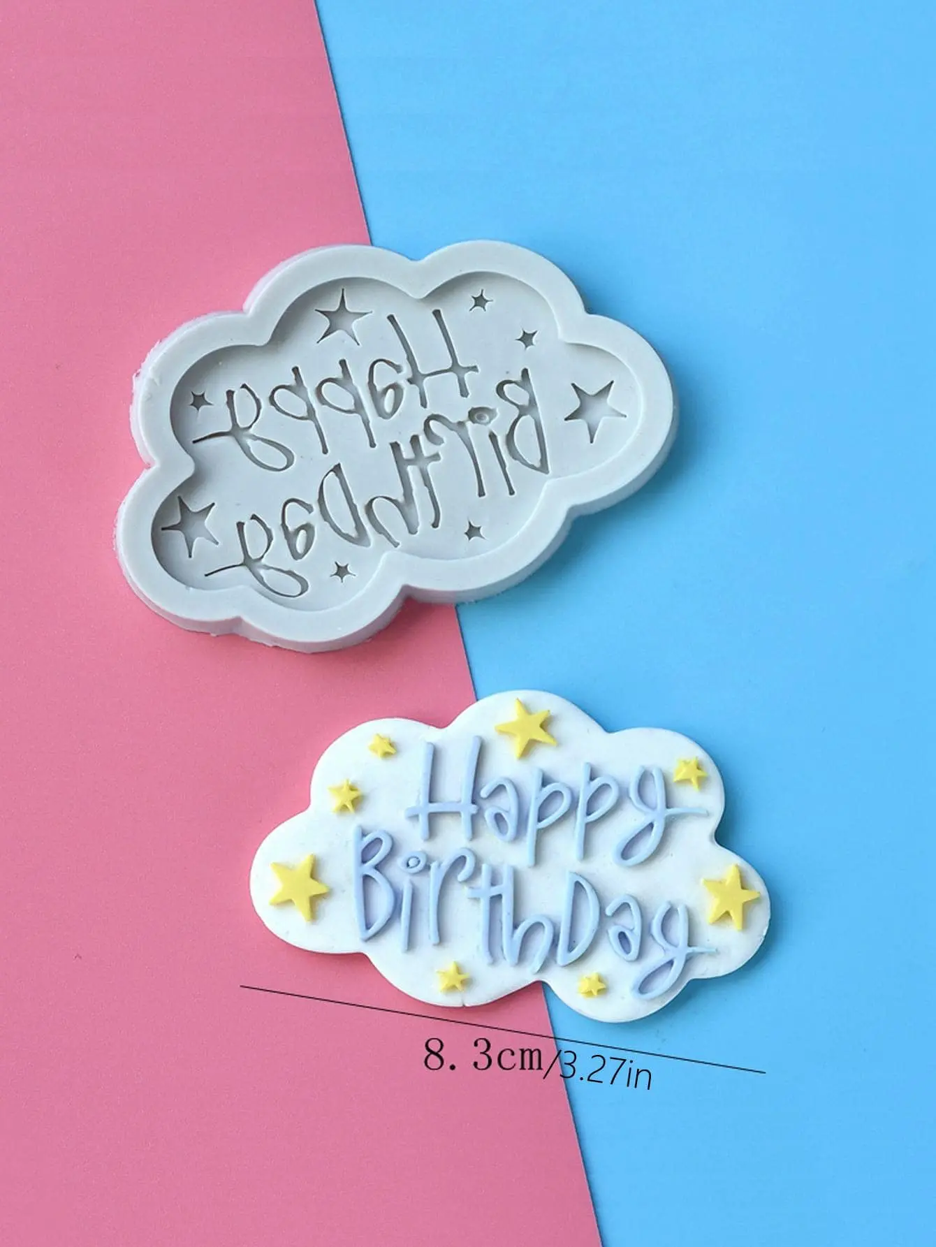 Cloud shape happy birthday DIY silicone fondant mould
