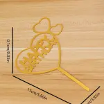 Heart Shaped Gold Color Birthday Cake Toppers