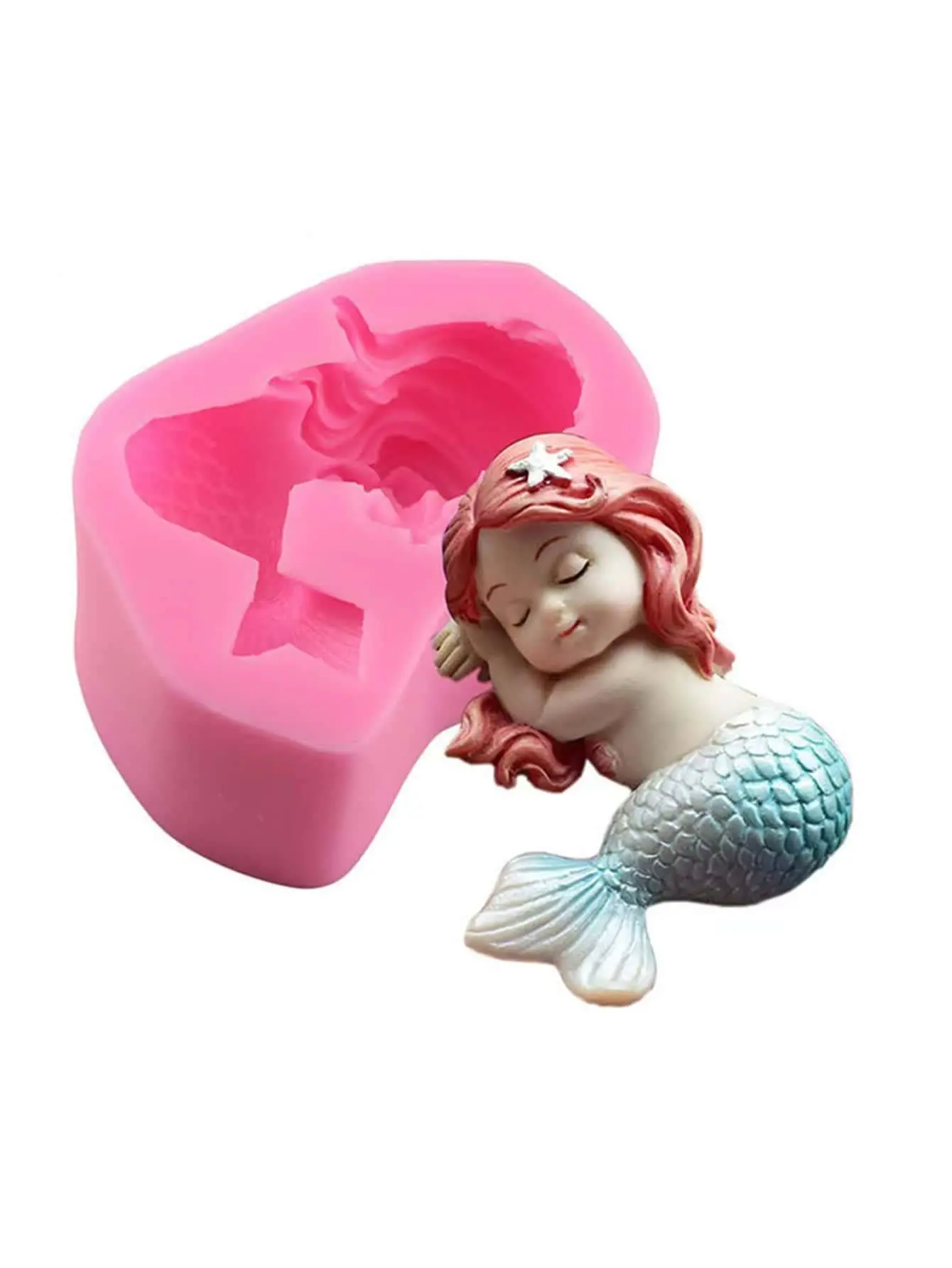 3D sleeping Mermaid Design DIY Silicone Mould