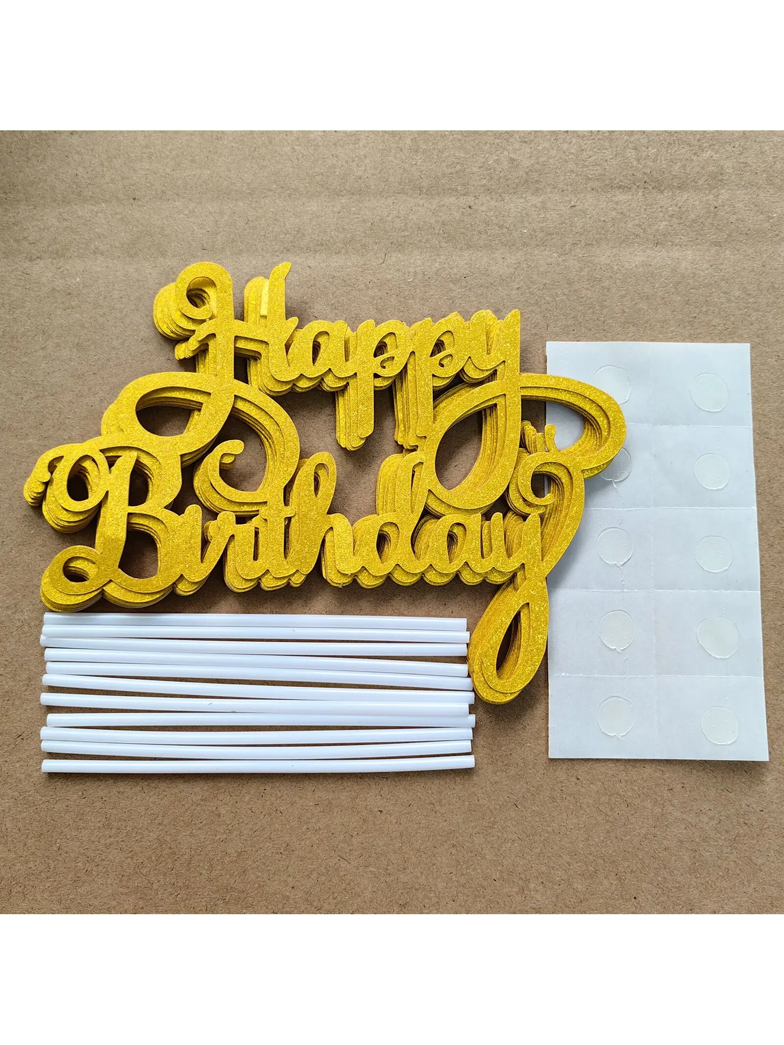 2 pcs Happy Birthday Paper Cake topper