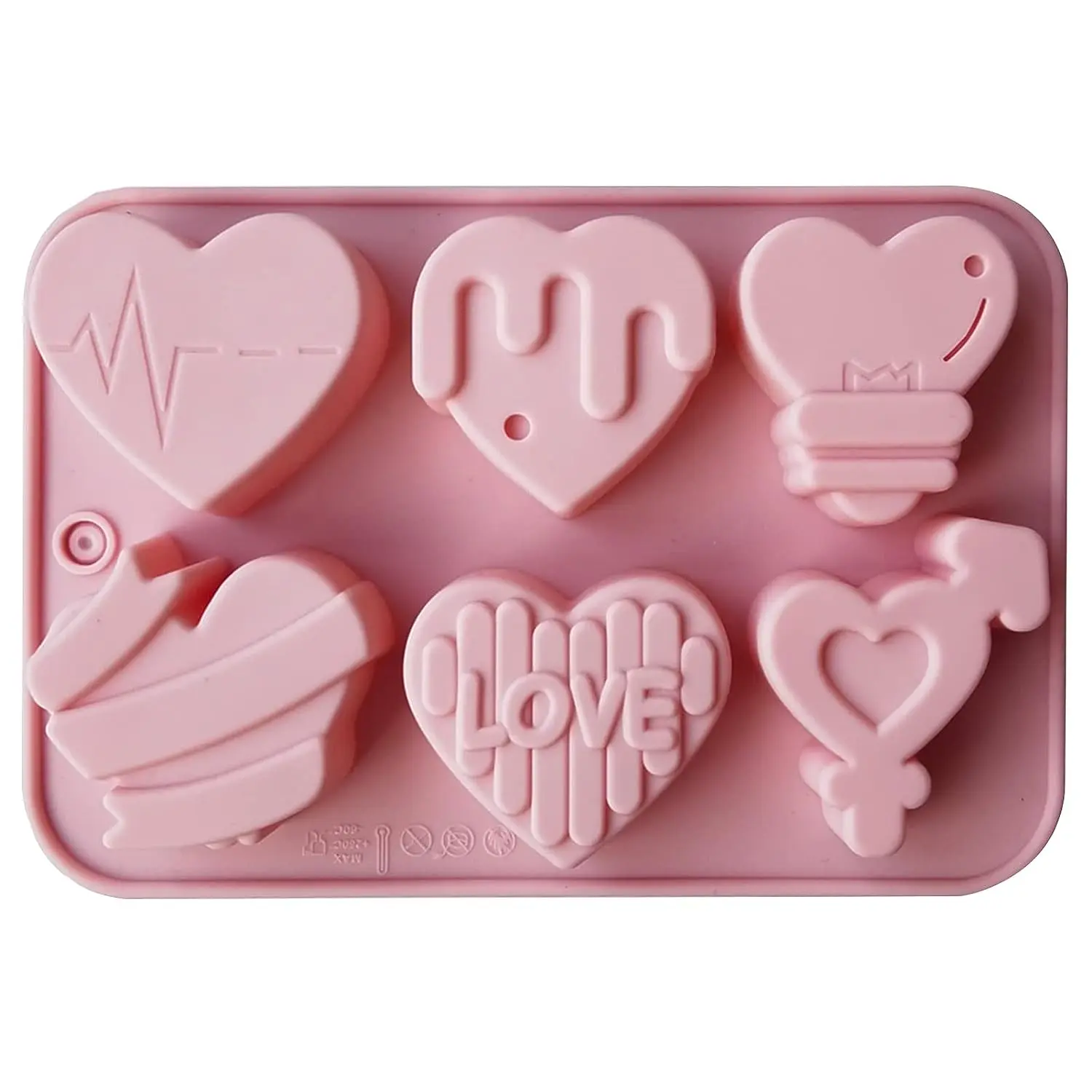 Silicone Chocolate Mold-Heart-Shaped Cake,Chocolate,soap,candle Making Mould