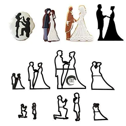 Wedding Couple Silhouette Cutter Set { Set Of 7 Piece }