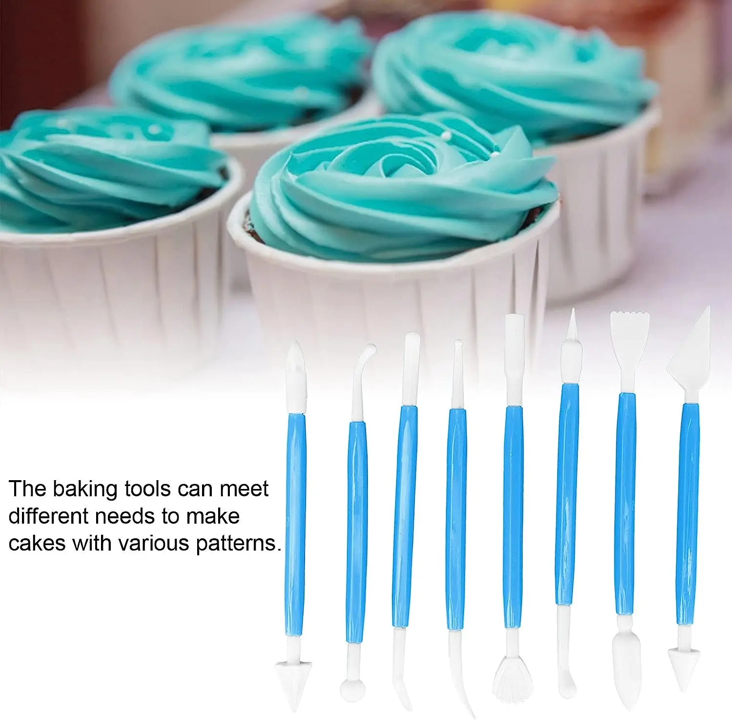 DIY Baking Tools,Eight Carving Pens Cake Sculpting Modeling Tools Removable Design for Decorate Fondant Cakes for Make Cakes with Various Patterns