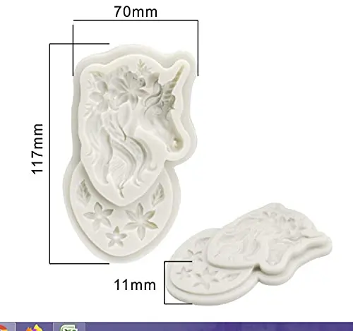 Silicone Unicorn Head Fondant Mould Gumpaste Mould Cake Decorating