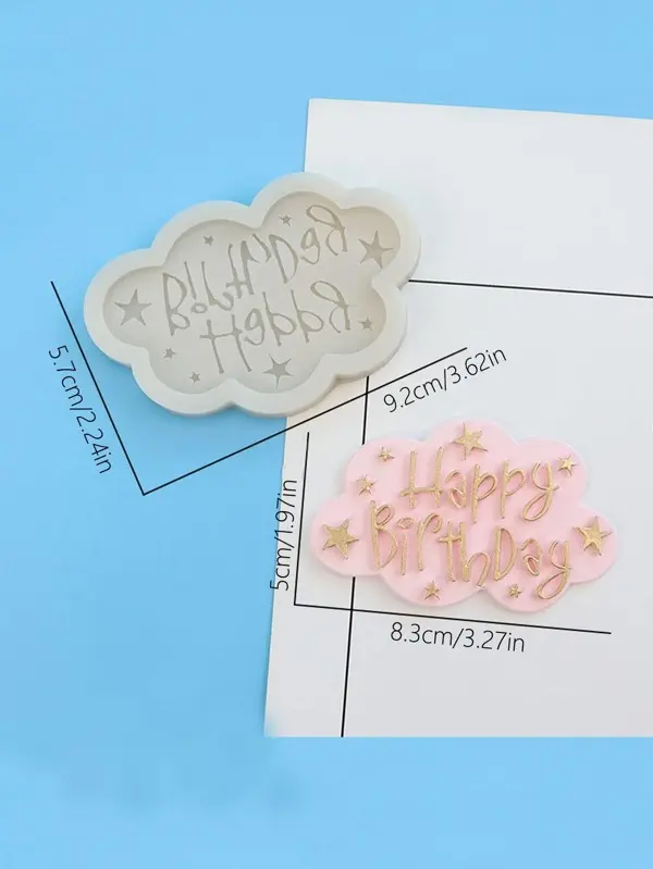 Cloud shape happy birthday DIY silicone fondant mould