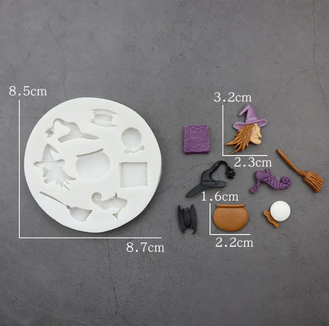 Witchcraft theme,Witch Mould halloween silicone fondant mould