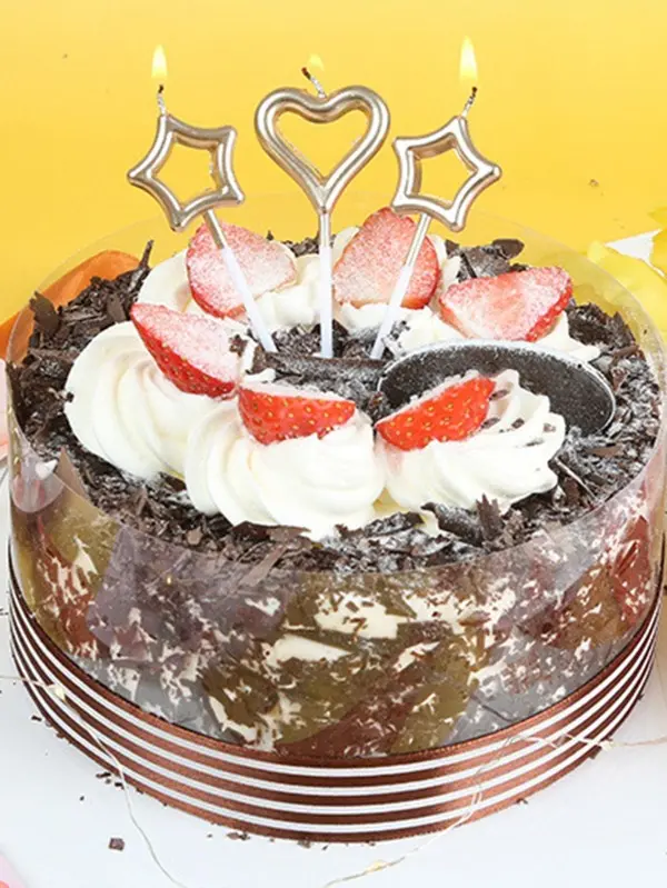 3 pcs Heart & Star cake candles