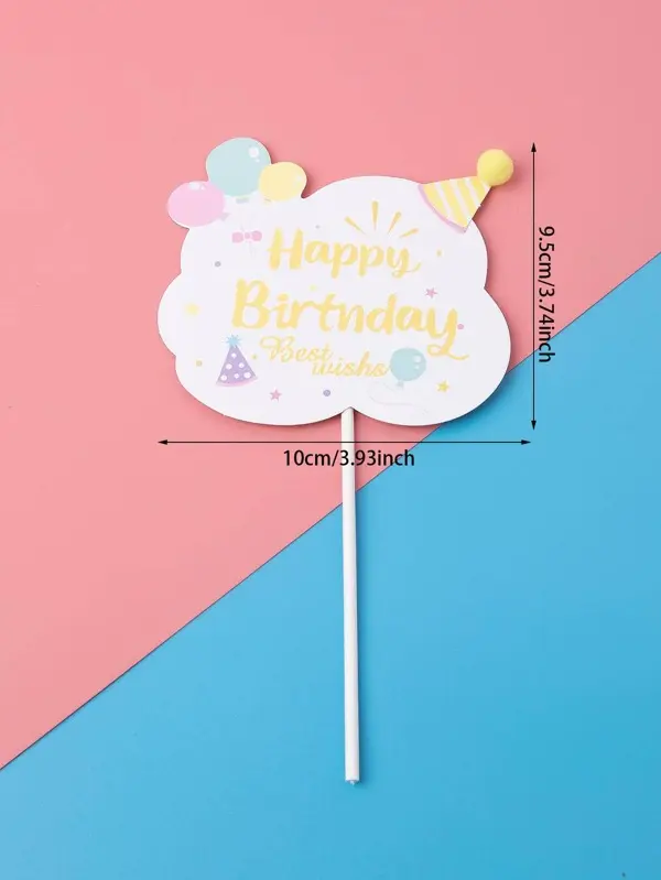 Slogan Graphic Cake Topper,Cute Paper Cake Top Decoration,For Birthday Party