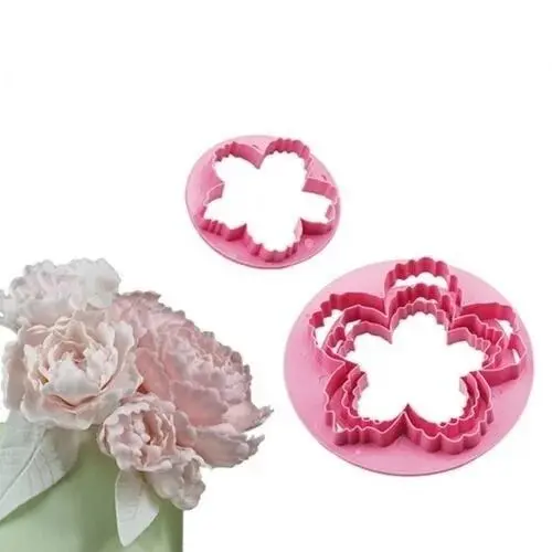 4Pcs/set Peony Durable Sugar Embosser Fondant Cake Mold Cutter Cookie Decorating Fandont Baking & Cake Tools Gift