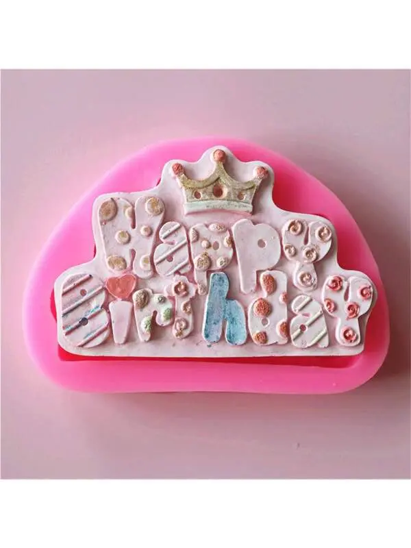 Happy Birthday Crown & Candle Shaped Silicone Mould