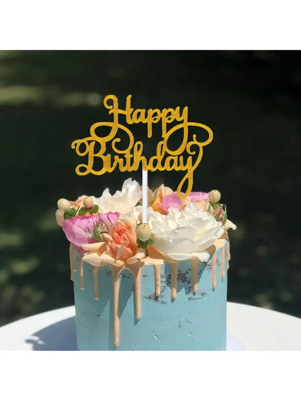 2 pcs Happy Birthday Paper Cake topper