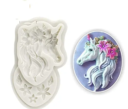 Silicone Unicorn Head Fondant Mould Gumpaste Mould Cake Decorating
