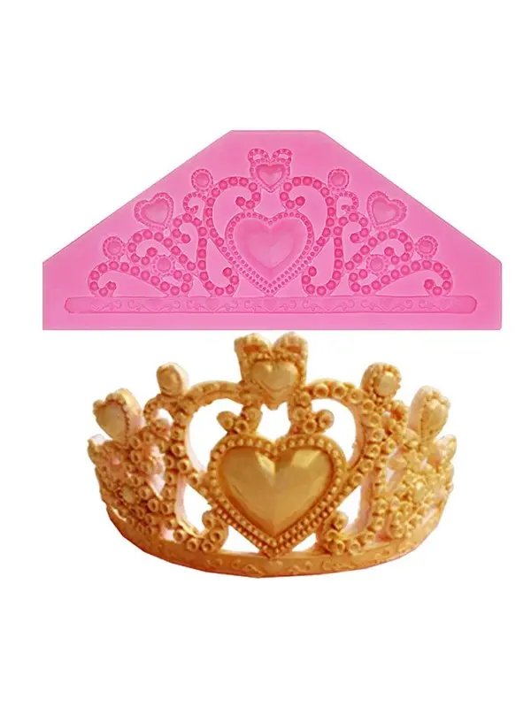 Heart Crown Design Silicone fondant Mould