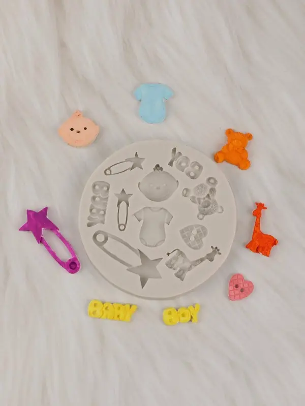 Baby boy theme baby shower silicone Fondant mould