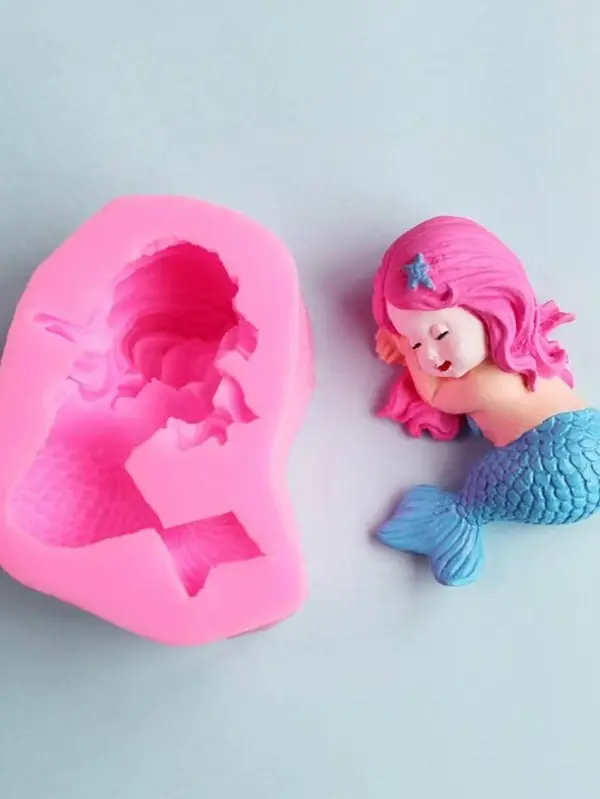 3D sleeping Mermaid Design DIY Silicone Mould