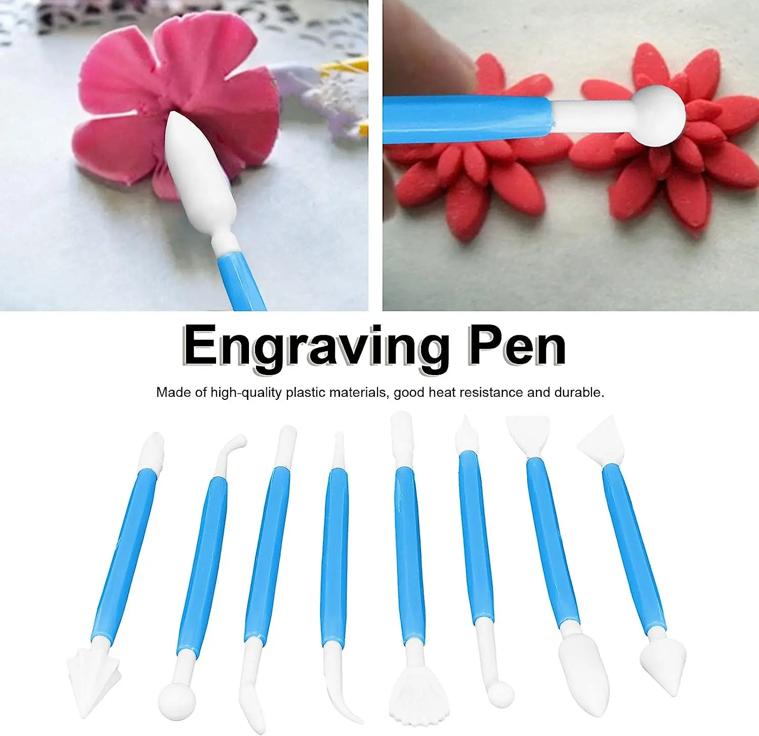 DIY Baking Tools,Eight Carving Pens Cake Sculpting Modeling Tools Removable Design for Decorate Fondant Cakes for Make Cakes with Various Patterns