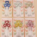 3 pcs Heart & Star cake candles