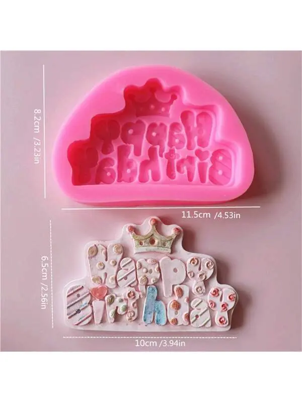 Happy Birthday Crown & Candle Shaped Silicone Mould