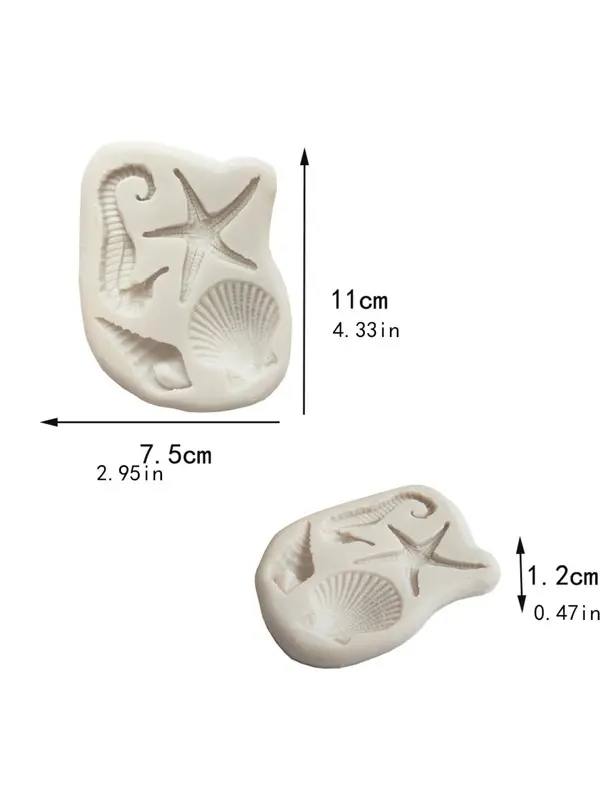 Starfish & Shell Silicone fondant Mold