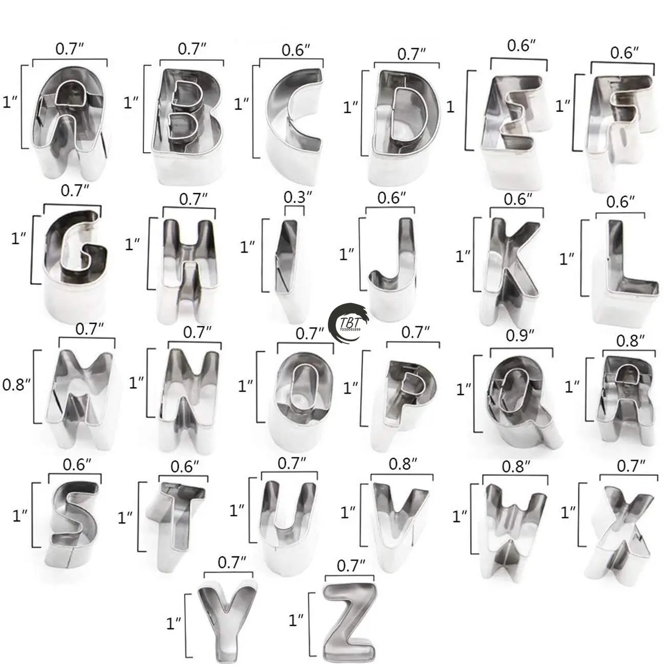Stainless Steel Alphabet Cookie And Fondant Cutter