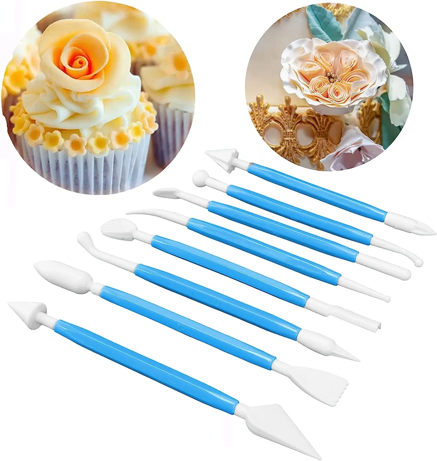 DIY Baking Tools,Eight Carving Pens Cake Sculpting Modeling Tools Removable Design for Decorate Fondant Cakes for Make Cakes with Various Patterns