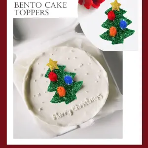 1 pcs green Christmas tree cake topper