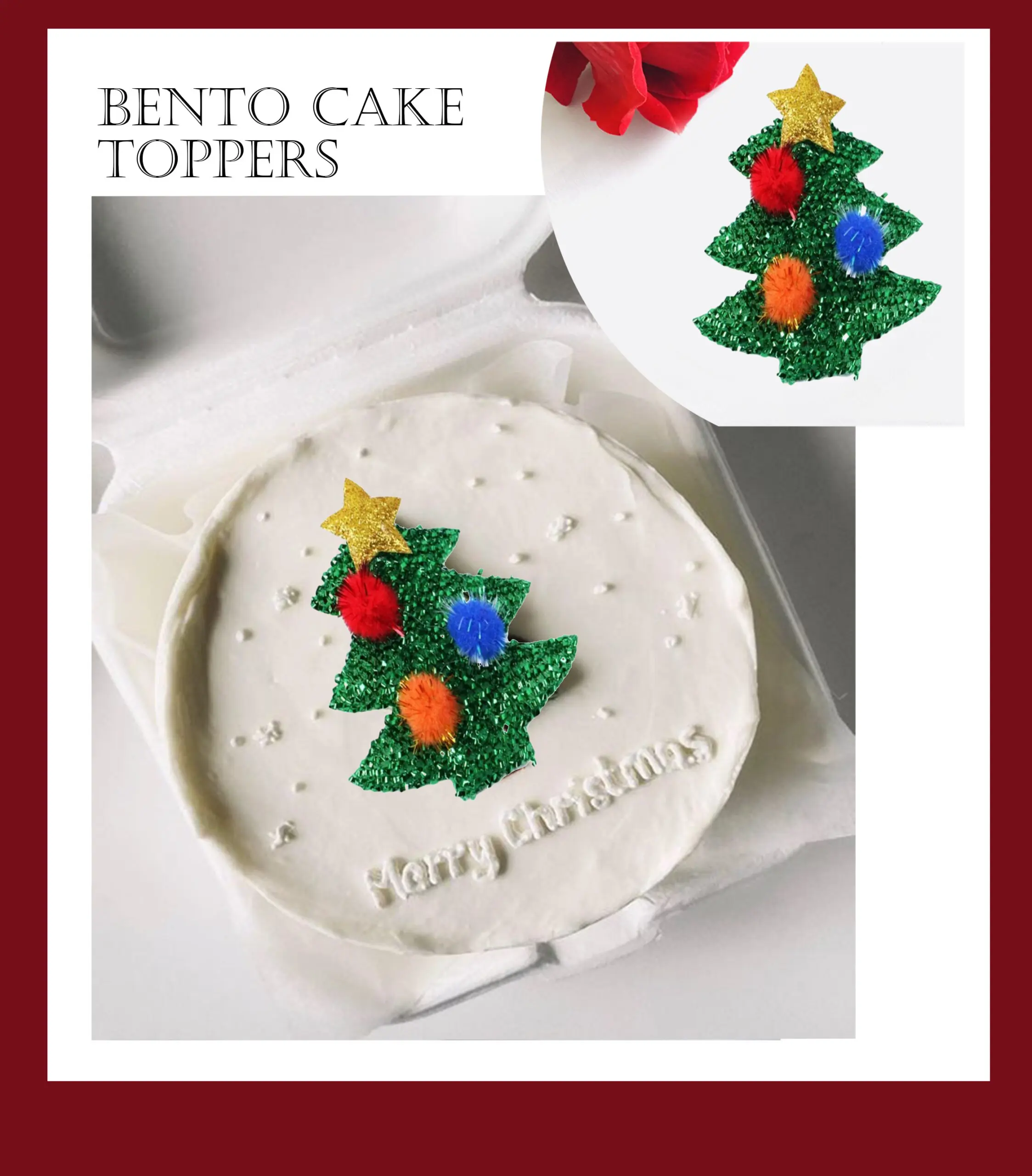 1 pcs green Christmas tree cake topper