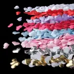 100/200pcs Romantic Sponge Satin Fabric Heart Petals Wedding Confetti Bed Table Heart Petals Wedding Valentine Decoration