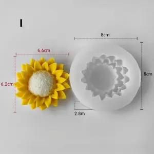 3D Sunflower Silicone Flower & Candle Mould