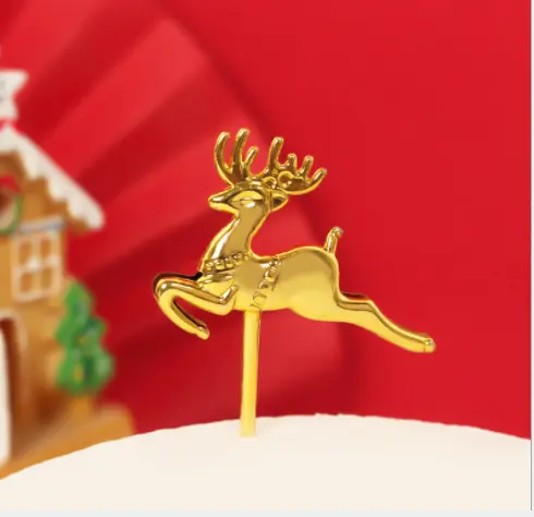 3 pcs Reindeer Christmas theme cupcake topper
