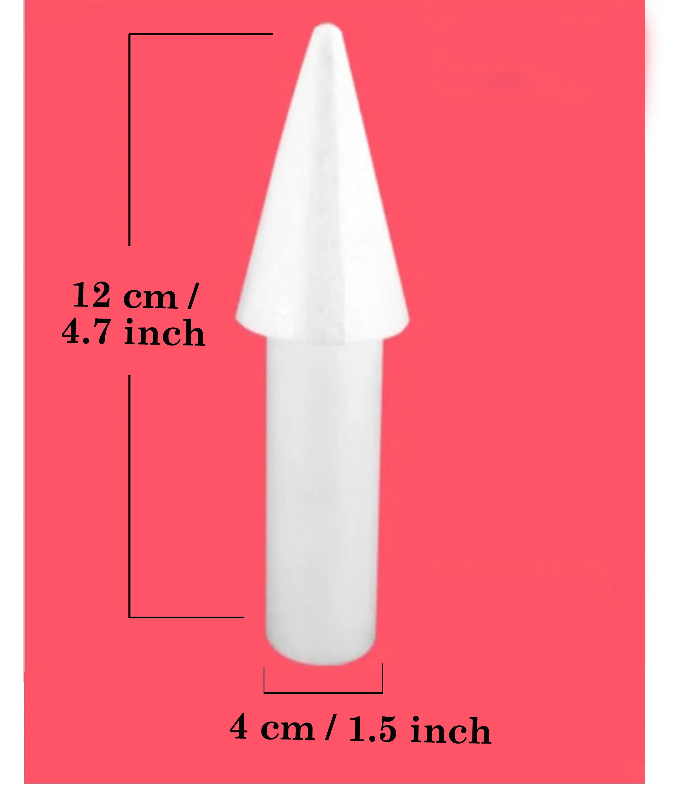 Castle Pillar Foam Square Cake Dummy ( Height 12 cm diameter 4 cm)