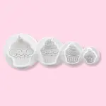 4 pcs Cupcake and ice cream plunger cutter set