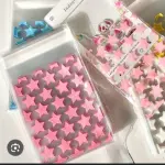 pink colour star print cookie sleeve 10x8cm (50pcs )