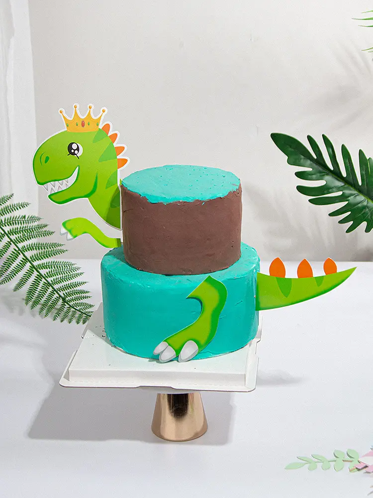 3pcs Dinosaur cake topper theme set