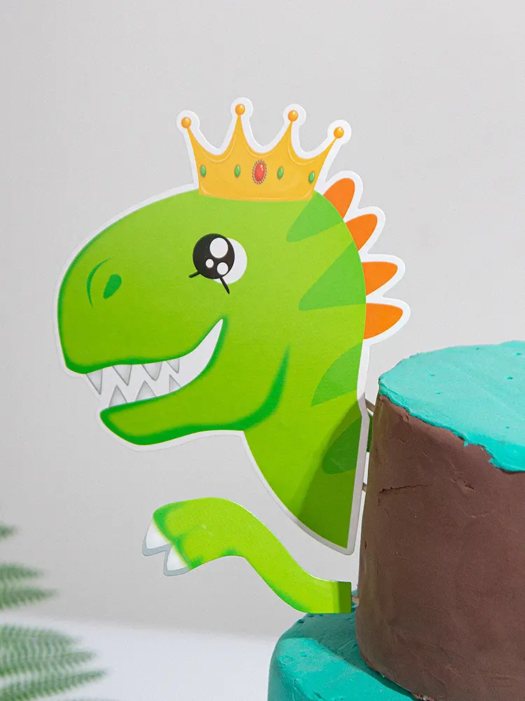 3pcs Dinosaur cake topper theme set
