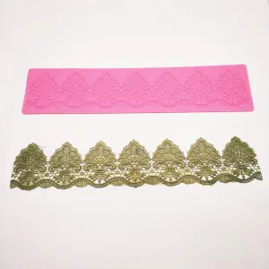 Large Flower Lace Silicone Cake Fondant Border Mould