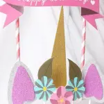 1 set Unicorn theme cake topper set