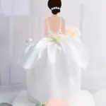 1pc Figure Design Cake Topper,Modern Paper Dress Design Cake Top Decoration For Wedding