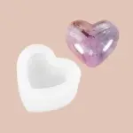 1pc Reusable DIY Silicone Mold,Creative White Heart Shaped Washable Candle Mold For DIY Lovers