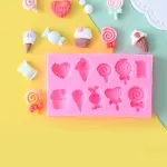 1pc Heart & Lollipop Shaped DIY Silicone Mould