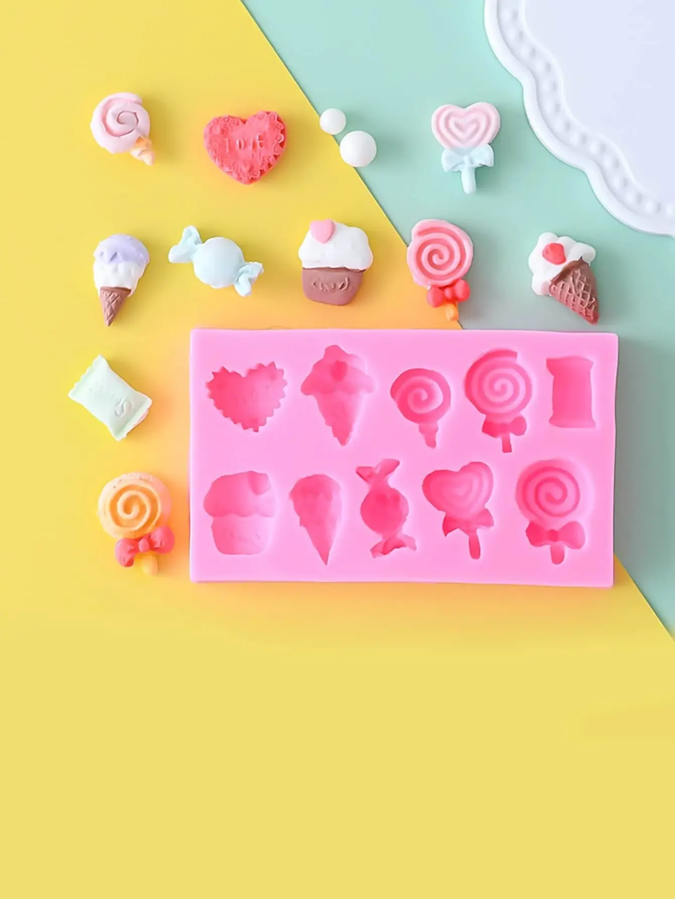 1pc Heart & Lollipop Shaped DIY Silicone Mould