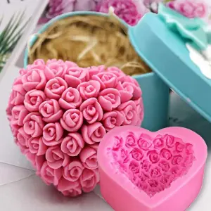 1pc Heart Shaped DIY Silicone Mould