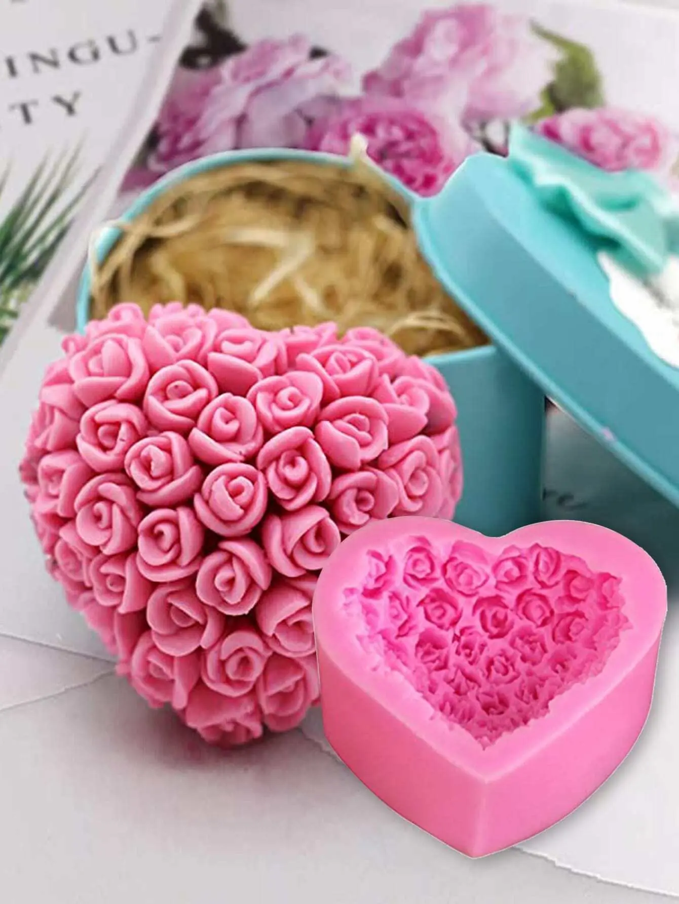 1pc Heart Shaped DIY Silicone Mould